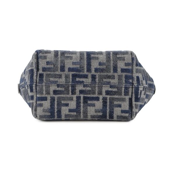 FENDI Roll FF Jacquard 2-way Handbag Size Mini Canvas/Leather Navy - Picture 3 of 12